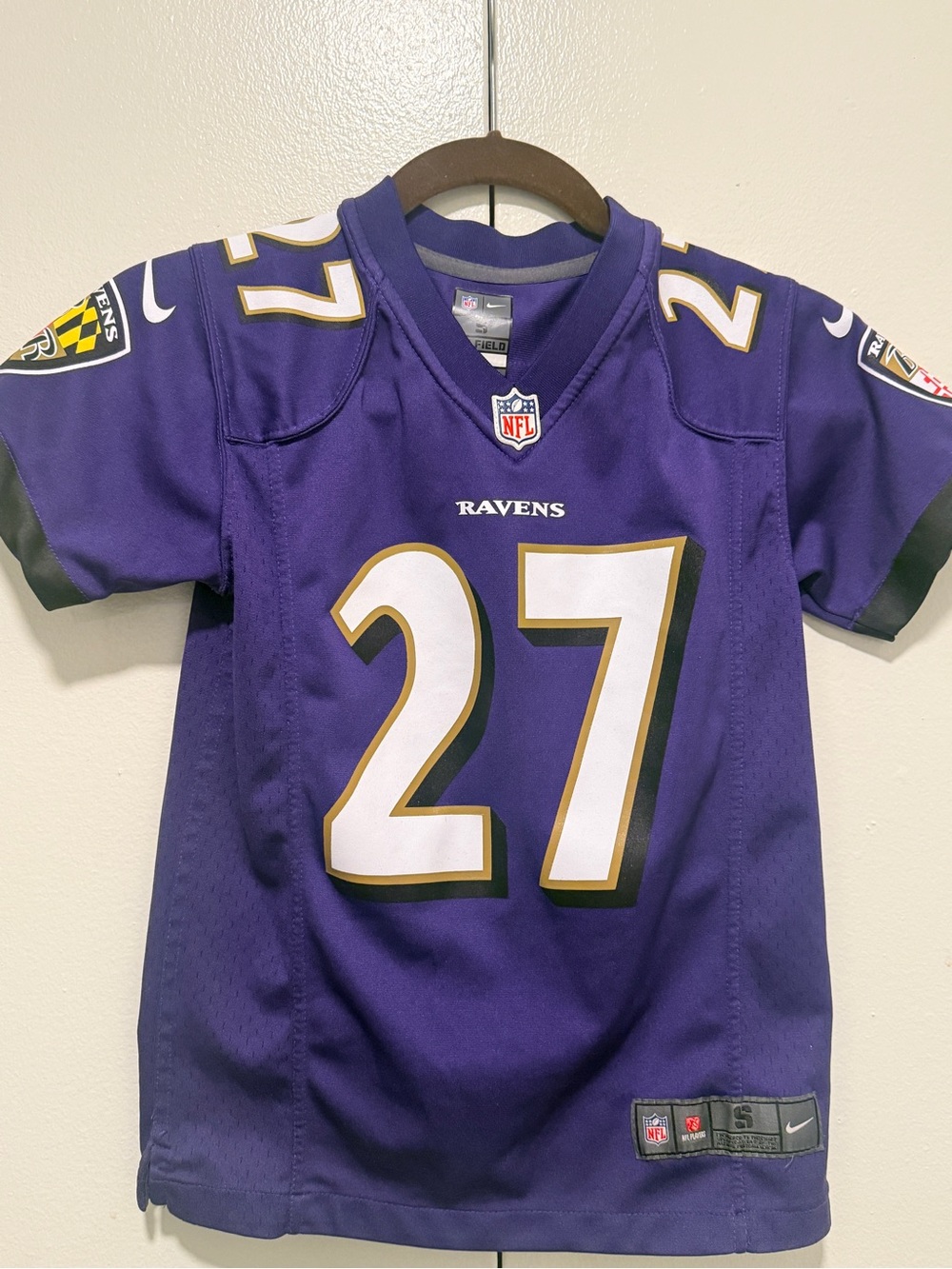 NFL Ravens #27 Purple Kids Football Jersey